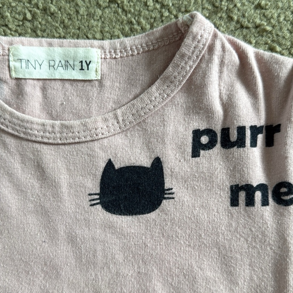 Tiny Ranty Pink Cat Print T-Shirt - Picture 2 of 3